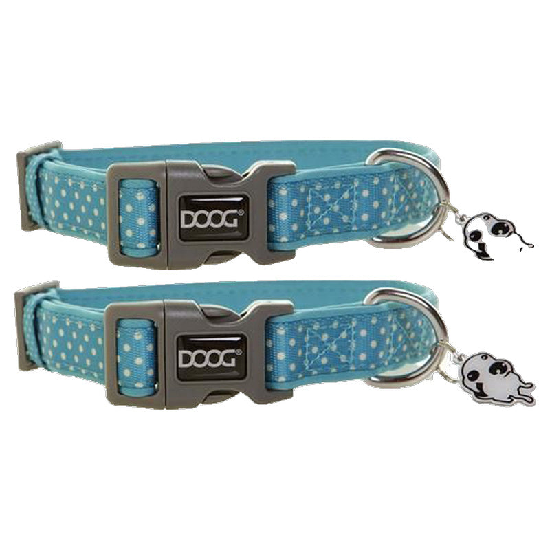 Doog Snoopy Blue Polkadot Dog Collar
