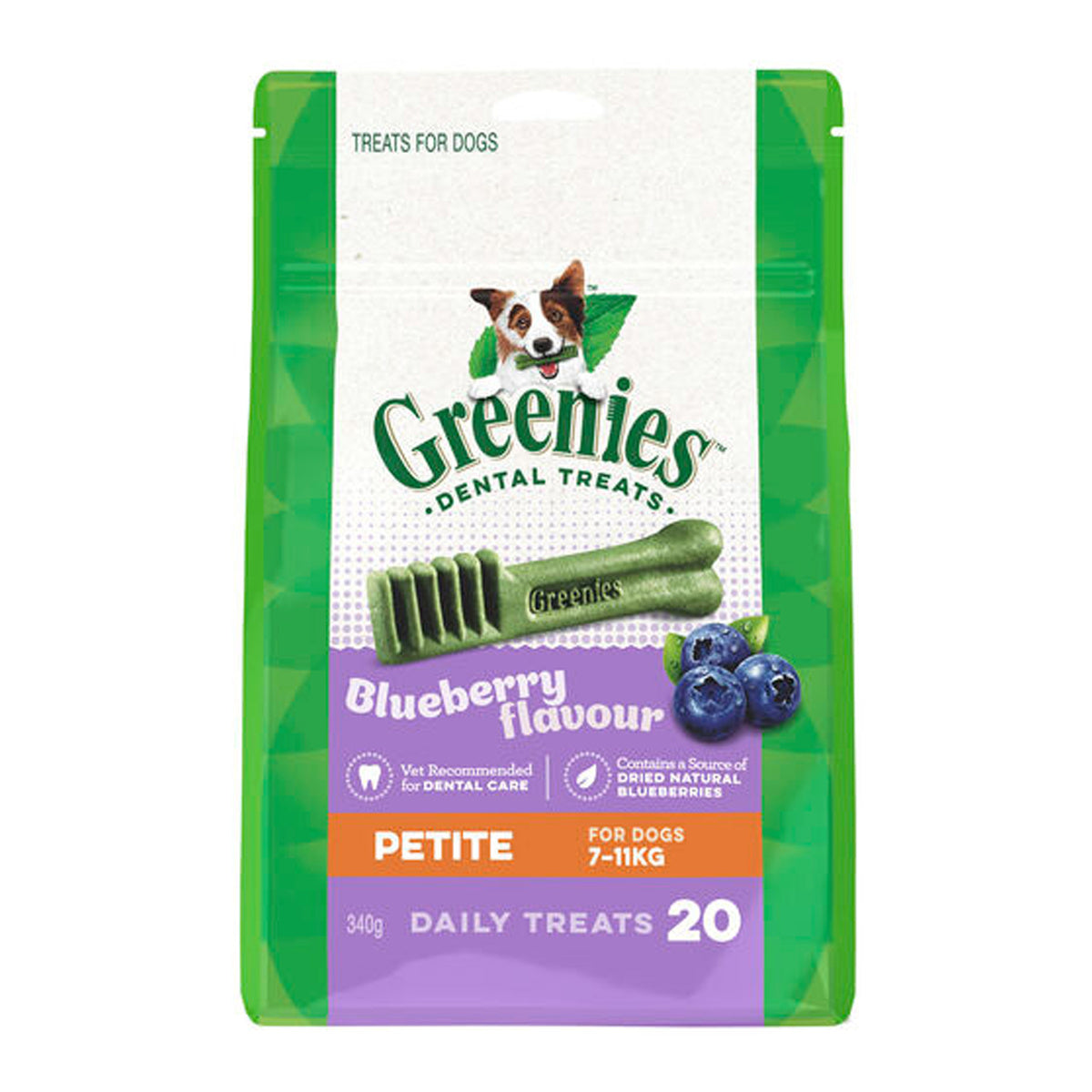 Greenies Dog Blueberry Treat Pack 340g