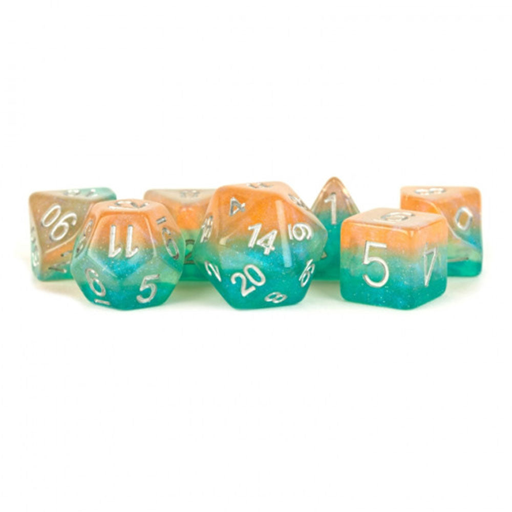 MDG Layer Stardust Resin Polyhedral Dice Set 16mm