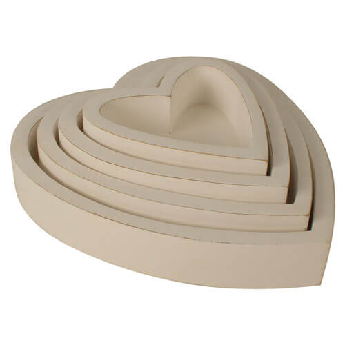 Harmony Mango Wood Heart Box (Set of 4)