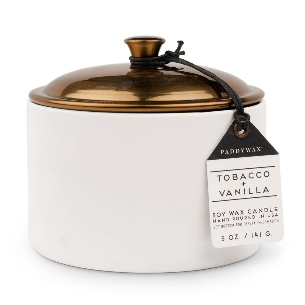 Hygge Tobacco Vanilla Candle in Ceramic (White)