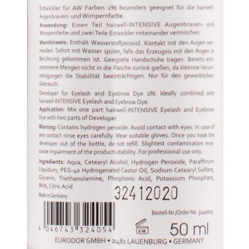 Hairwell Eyelash Eyebrow Cream Developer 50mL
