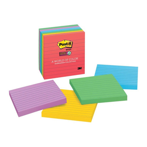 Post-It Super Sticky Marrakesh Lined Notes 6-Pack (4x4in)