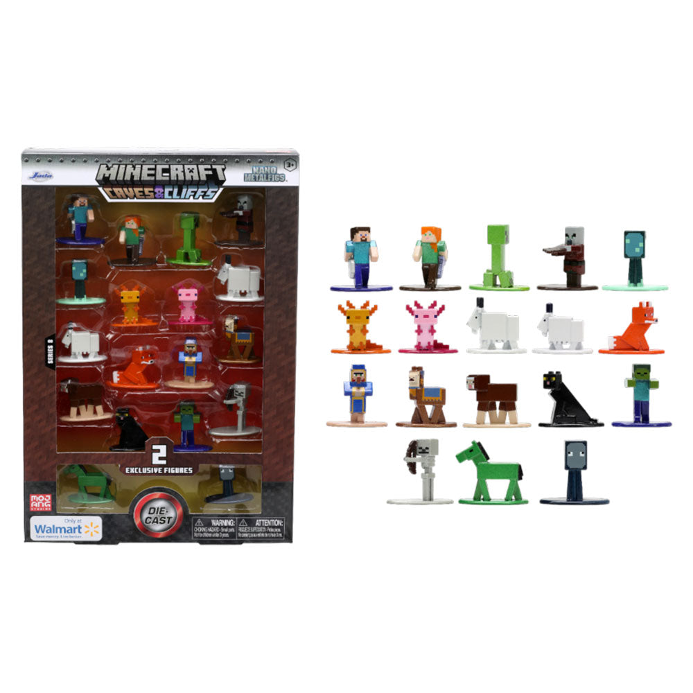 Minecraft Caves and Cliffs Nano MetalFig 18-Pack Set