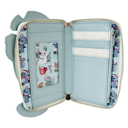 Lilo & Stitch Stitch Holiday Glitter Zip Around Wallet