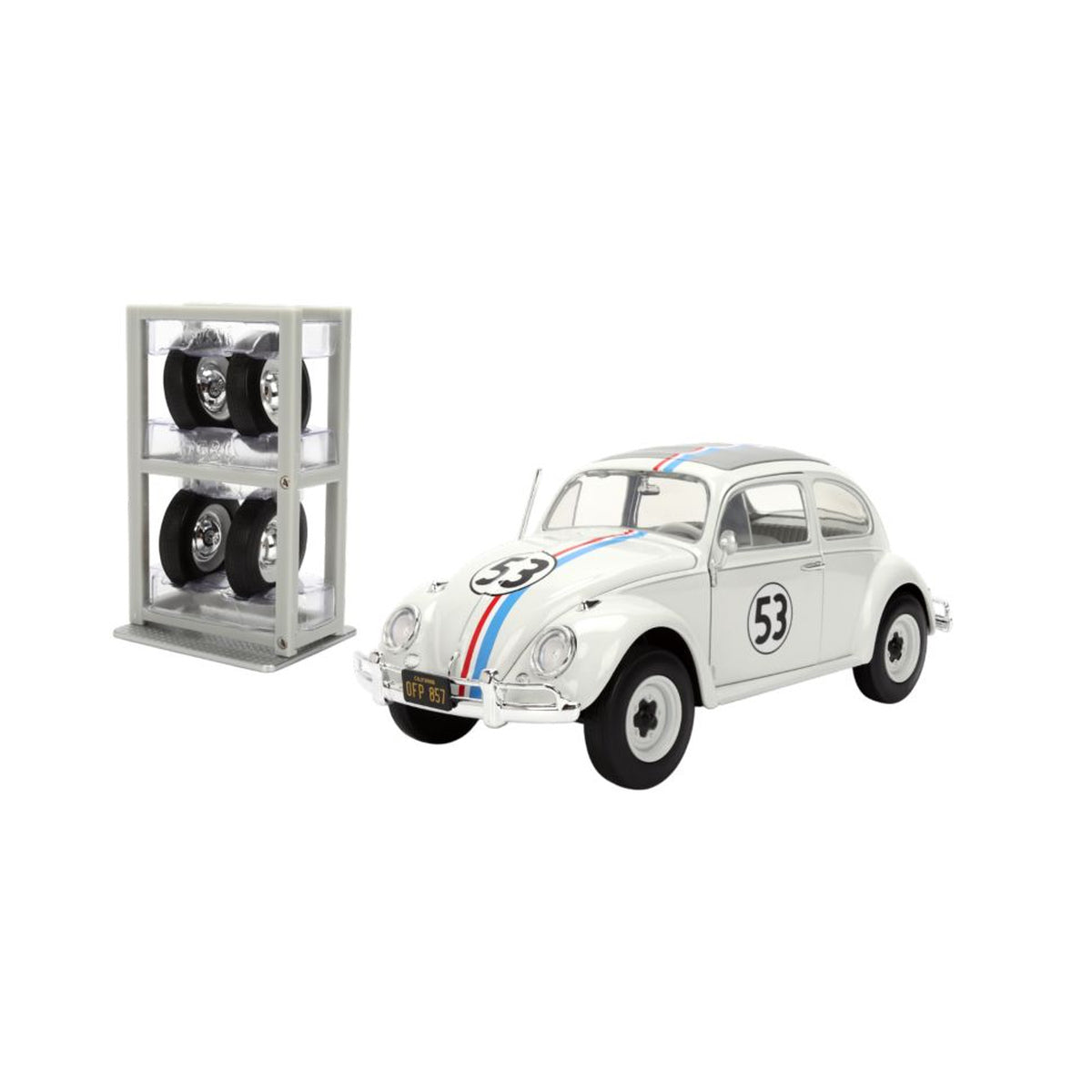 Herbie the Lovebug VW Beetle with Wheel Rack 1:24 Vehicle