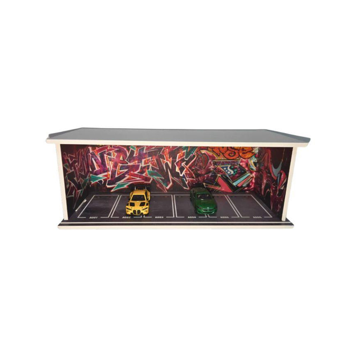 1:64 Diorama Garage Scene Graffiti Wall E Boxed Miniature