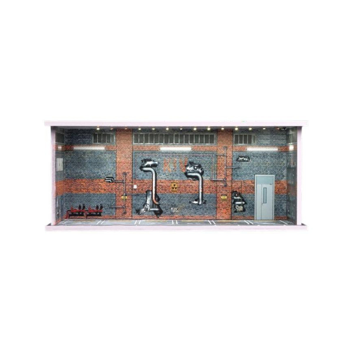 1:64 Diorama Garage Scene Outdated Factory C Boxed Miniature