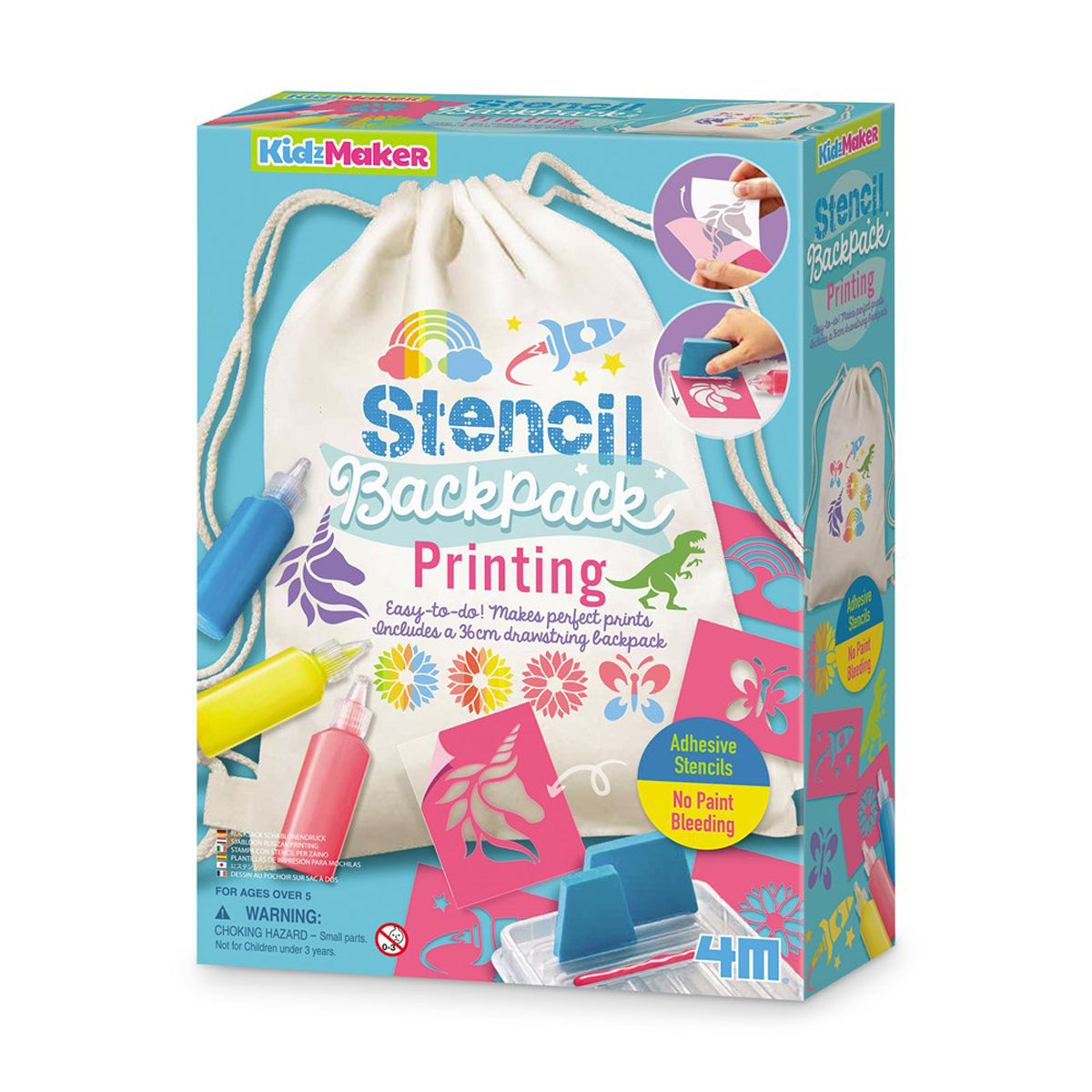 4M KidzMaker Stencil Backpack Printing Kit
