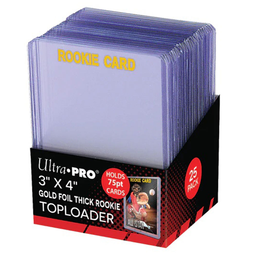 Ultra Pro Rookie Gold Thick 75PT Toploader 25pcs (3x4in)