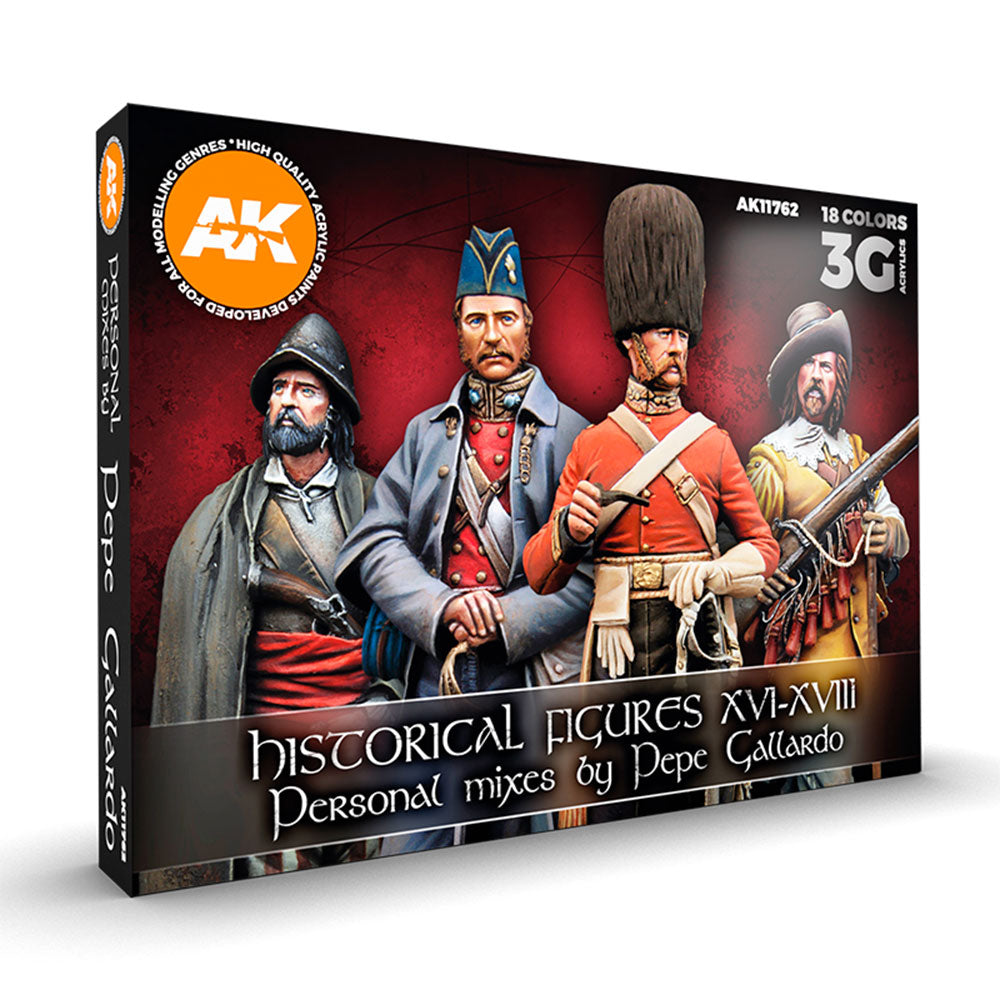 AK Interactive 3 Gen Hystorical Figures S. XVI-XVIII Signature Paint Set