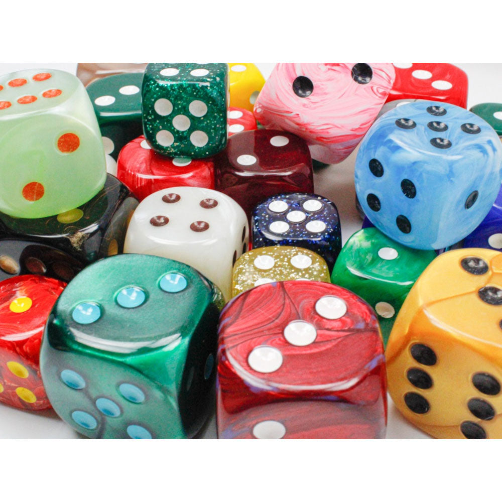 Chessex 6-sided Dice with Pips 30pcs (25,30,35mm)