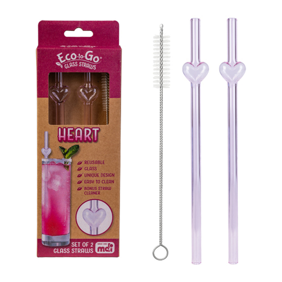 Eco to Go Glass Straw (Pack of 2)