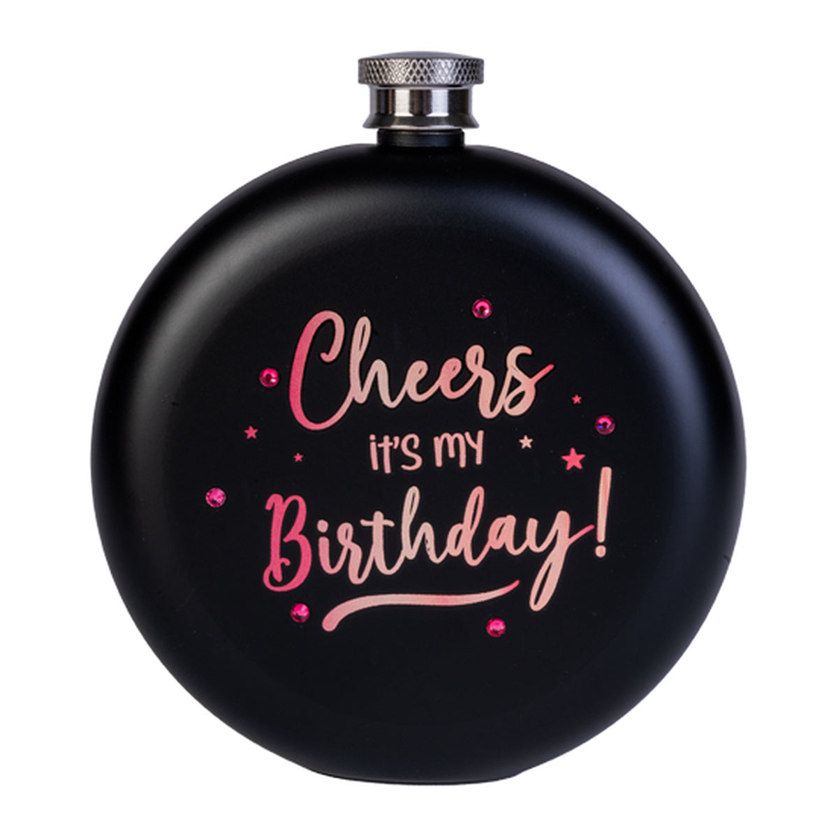 Rose Gold Birthday Round Flask