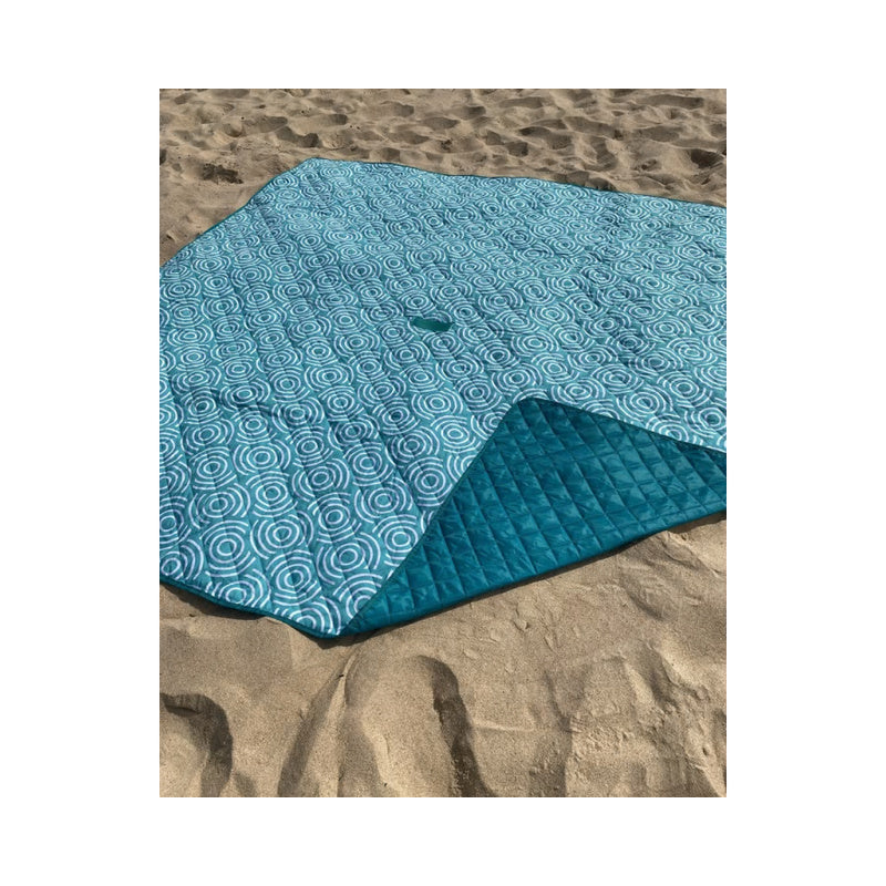 Beach Mat with Umbrella Hole 2x2m (Aqua)