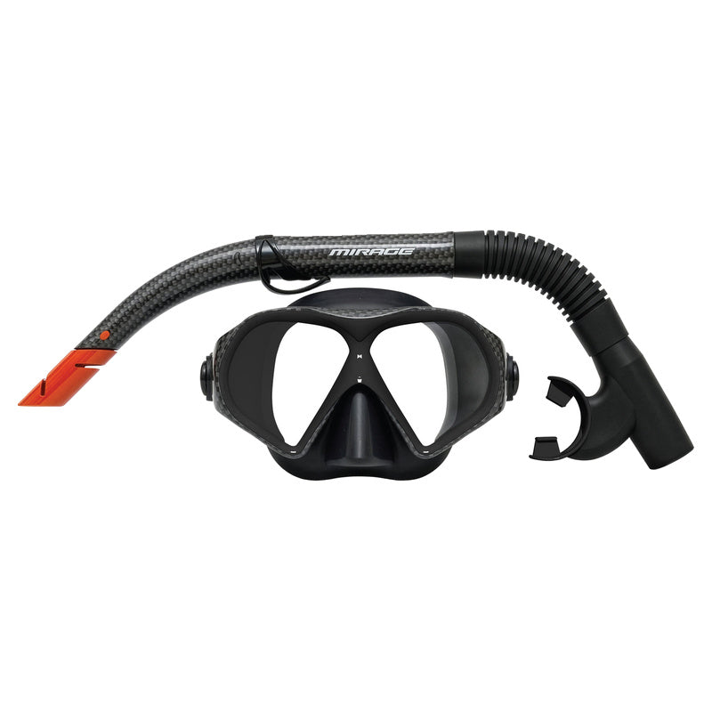 Carbon Adult Silicone Mask & Snorkel Set