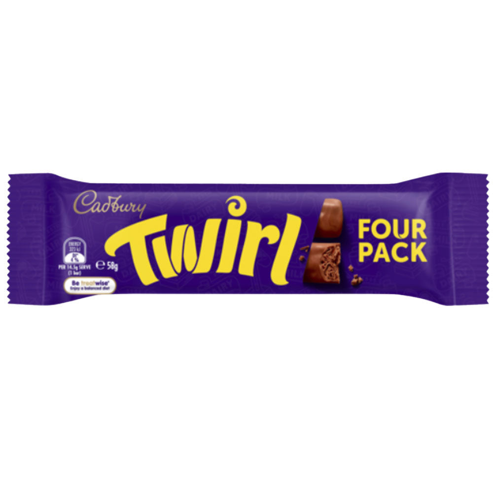 Cadbury Twirl King Size Four-Pack Chocolate Bars