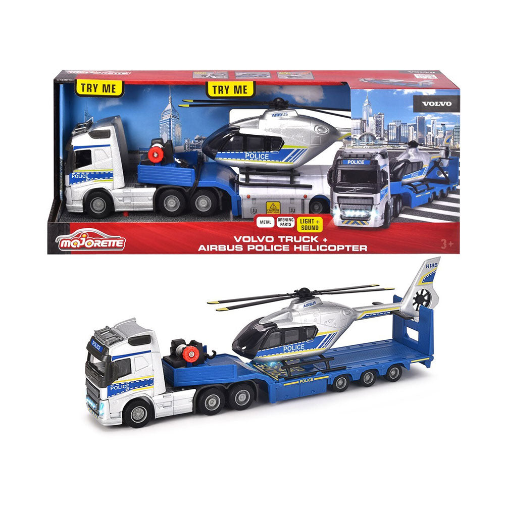Majorette Volvo FH16 Police Truck with Helicopter