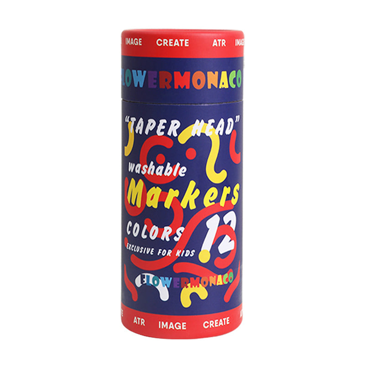 Flower Monaco Taper Head Washable Markers (Pack of 12)