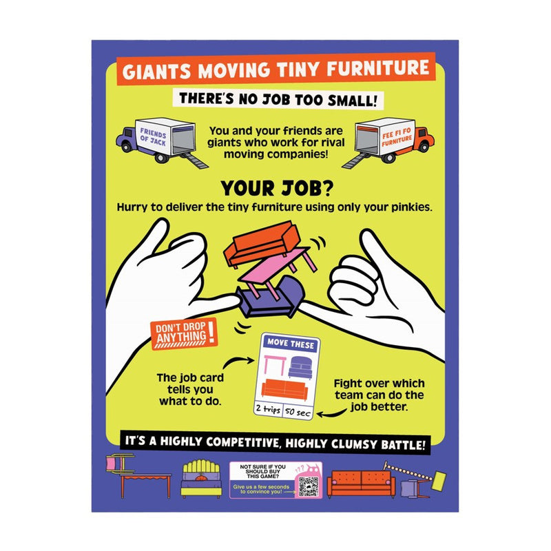 Giants Moving Tiny Furniture Party Game