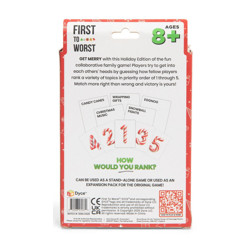 First to Worst Holiday Edition Tuck Box Party Game