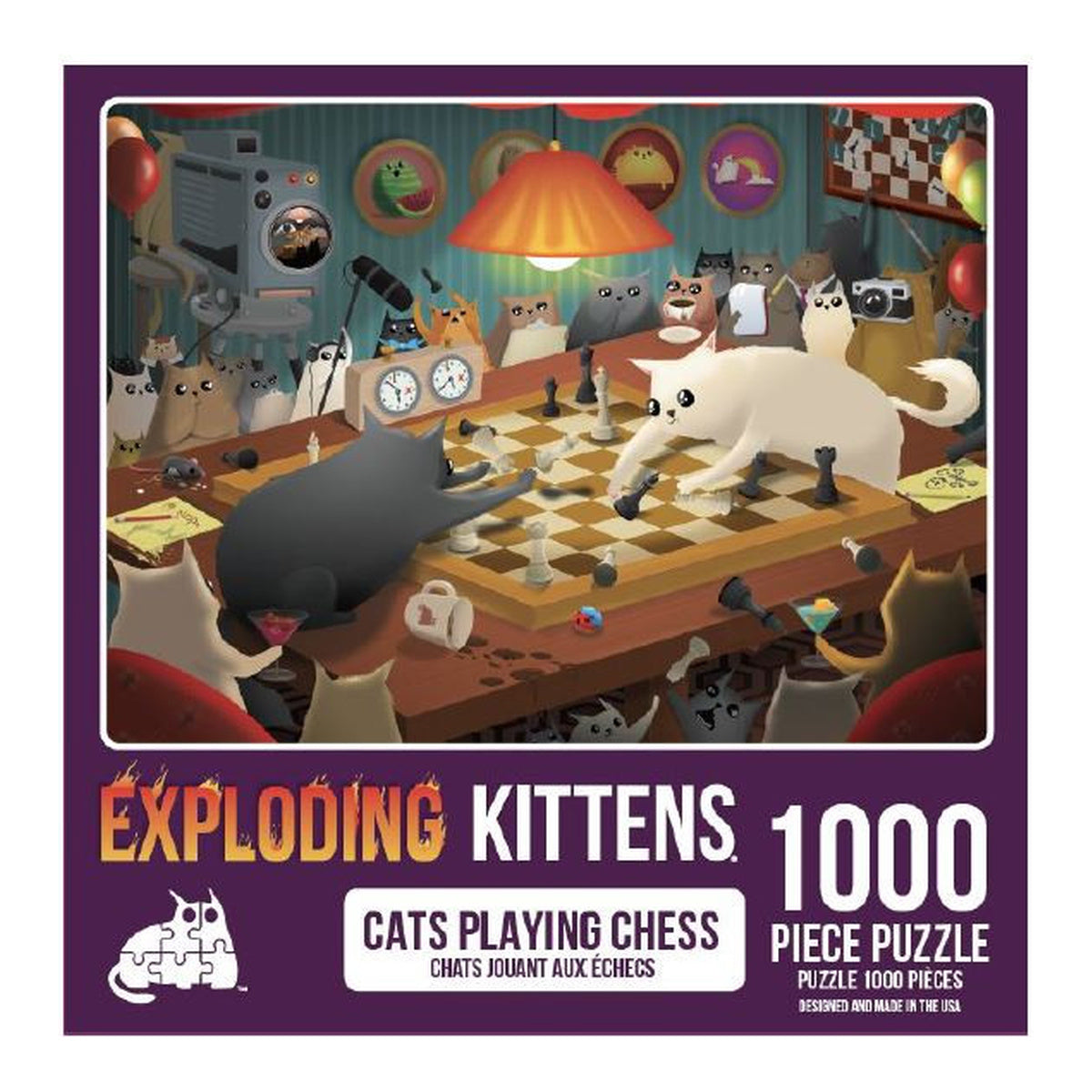 Exploding Kittens Puzzle Cats Playing Chess 1000pcs