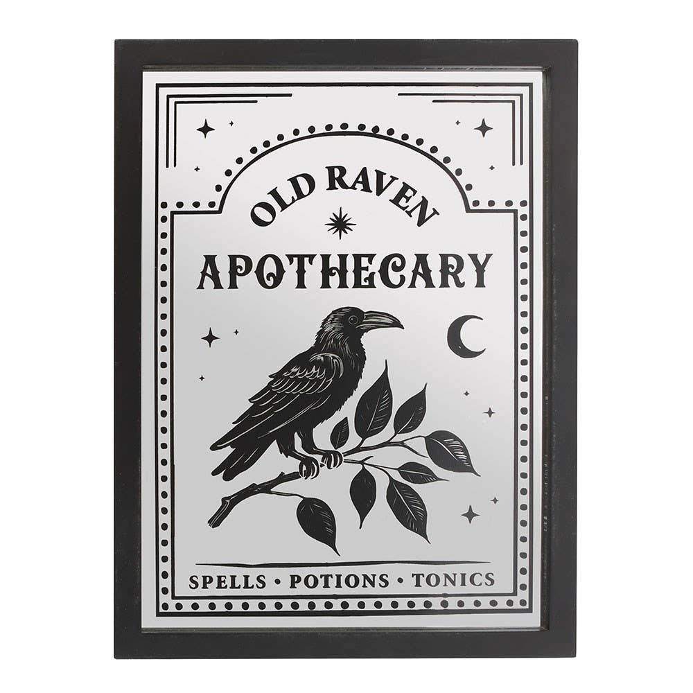 Old Raven Apothecary Mirrored Wall Art