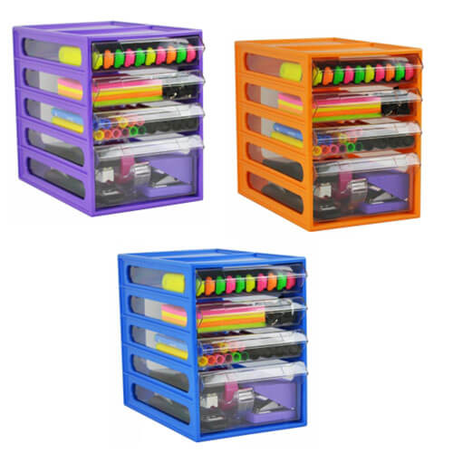 Italplast 4 Drawer Office Organiser