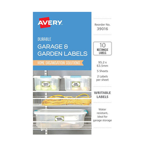 Avery Writable Garage Labels 10pcs (95x64mm)
