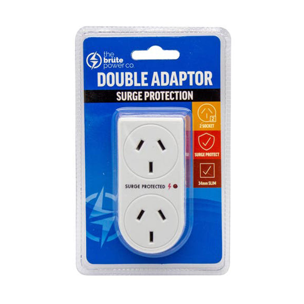 TBPC w/ Surge Protection Double Adaptor (White)