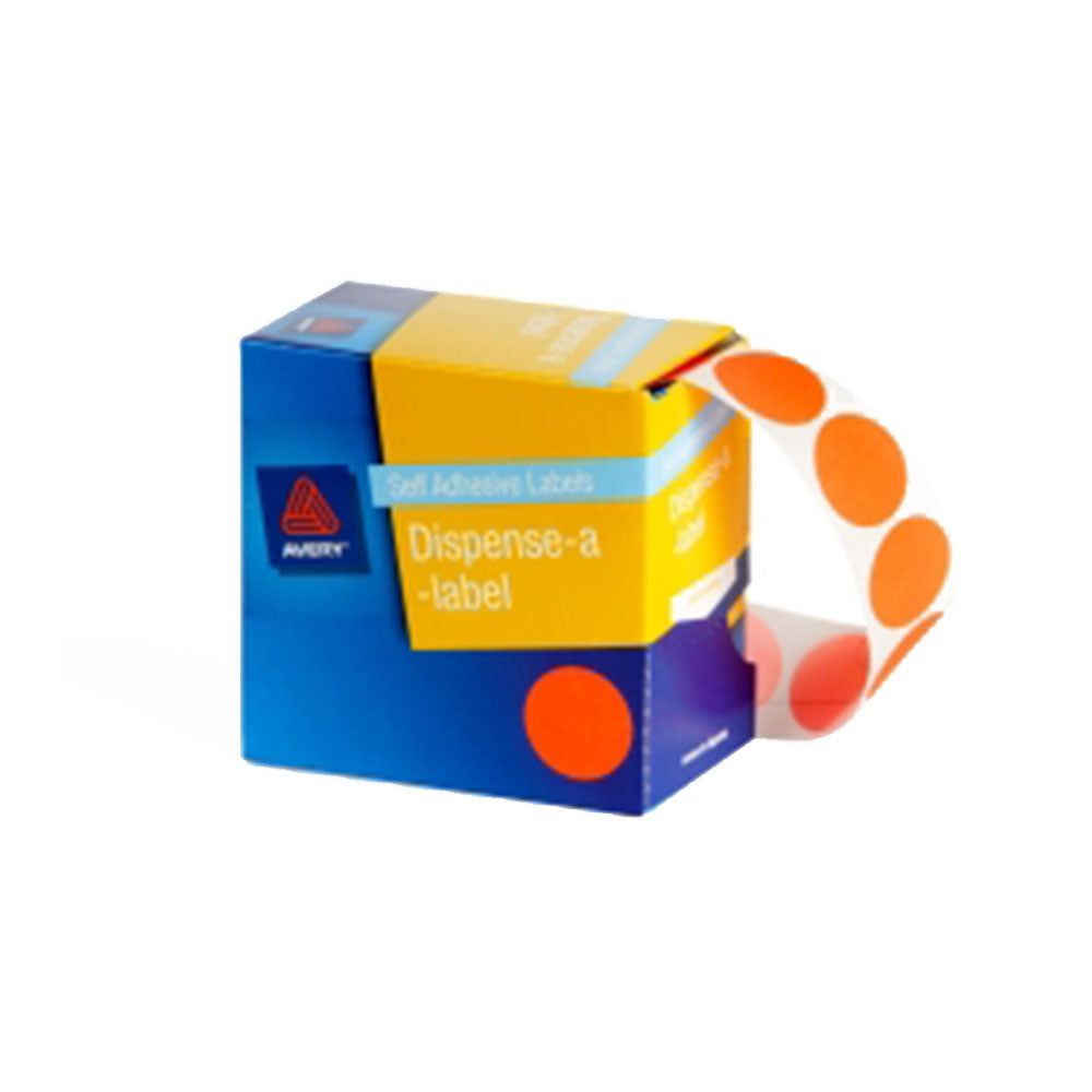 Avery Dot Label Dispenser 24mm (Fluoro Orange)