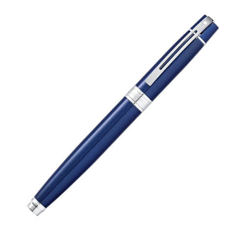 Sheaffer 300 Fine Fountain Pen w/ Chrome Trim (Blue Lacquer)