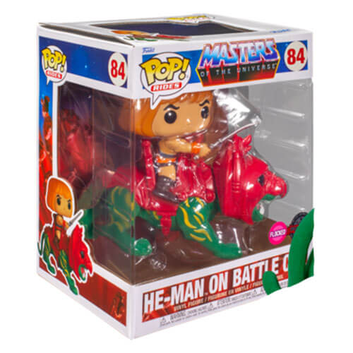 He-Man on Battlecat Flocked US Exclusive Pop! Ride