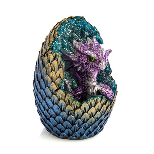 Purple Baby Dragon in Crystal Egg