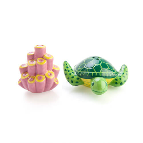 Turtle with Coral Salt & Pepper Set