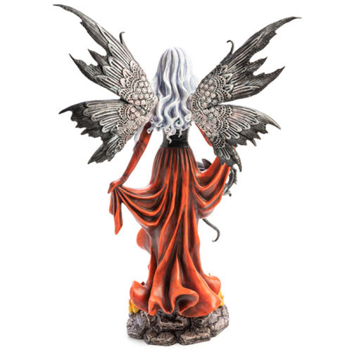 Fire Fairy with Black Dragon Figurine