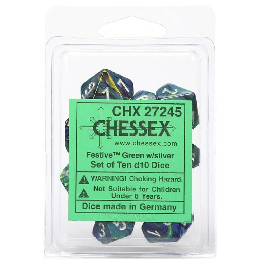 Chessex D10 Polyhedral 10-Die Festive Set