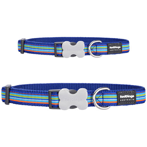 Dog Collar with Horizontal Stripes (Navy)