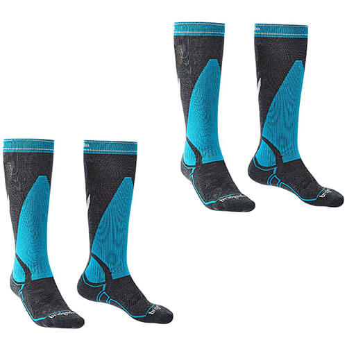 Ski Midweight Sock Gunmetal/Blue