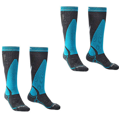 Ski Midweight Sock Gunmetal/Blue