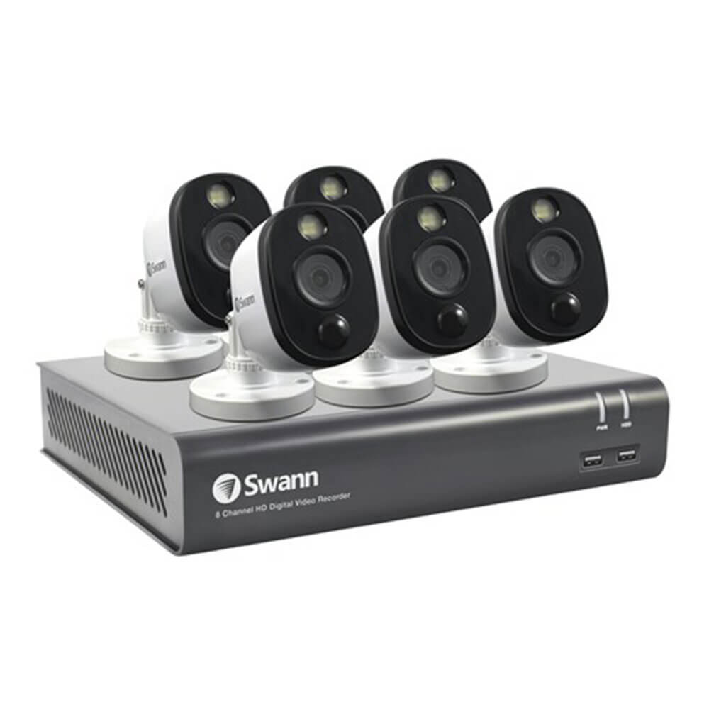 Swann 8CH 1080p DVR Kit with 6x PIR with Spot Lights