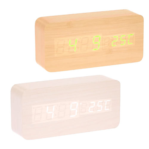 LED Cuboids Table Clock w/ Temperature Display