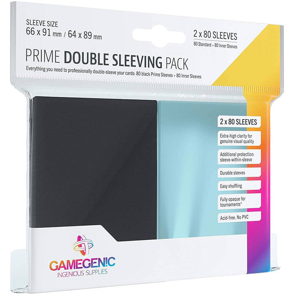 Prime Double Sleeving (66mm x 91mm 2 x 80's Black Inner)