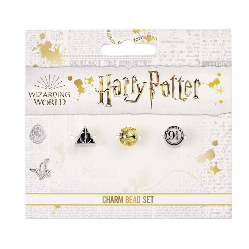 Harry Potter Silver Plated Spacer Charm Bead Set (Set of 3)