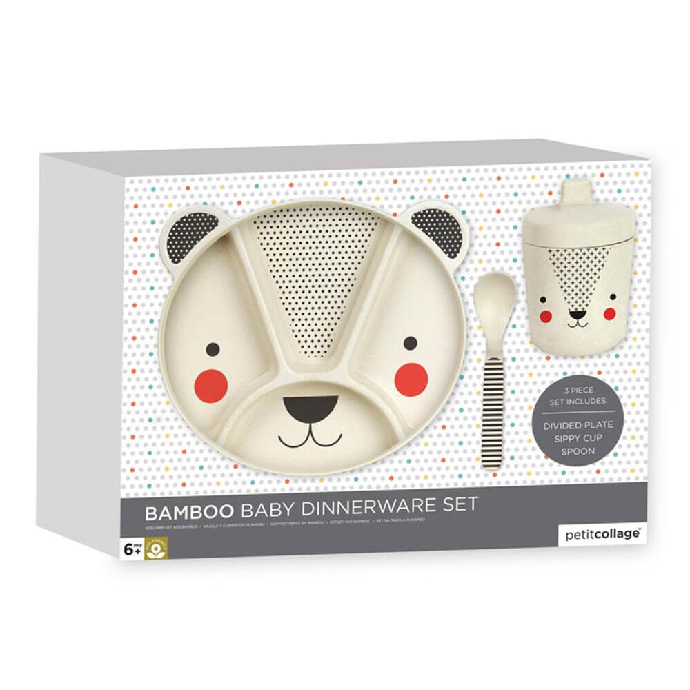 Petit Collage Bear Baby Bamboo Dinnerware Set