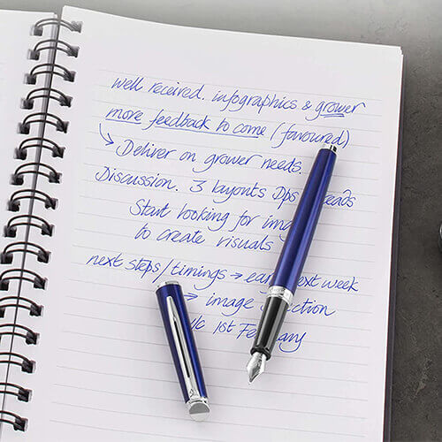 Waterman Fountain Pen Ink Cartridges 8pk (Serenity Blue)