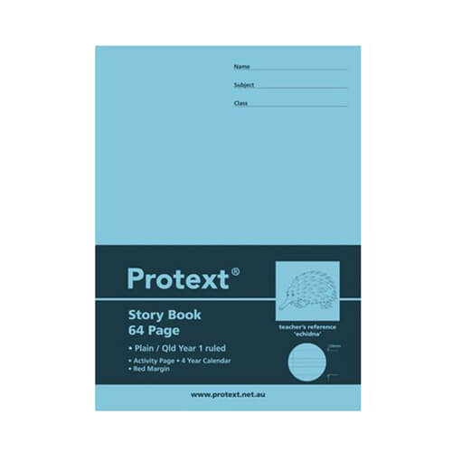 Protext Story Ruled Exercise Book w/ Margin 64pg 10pk