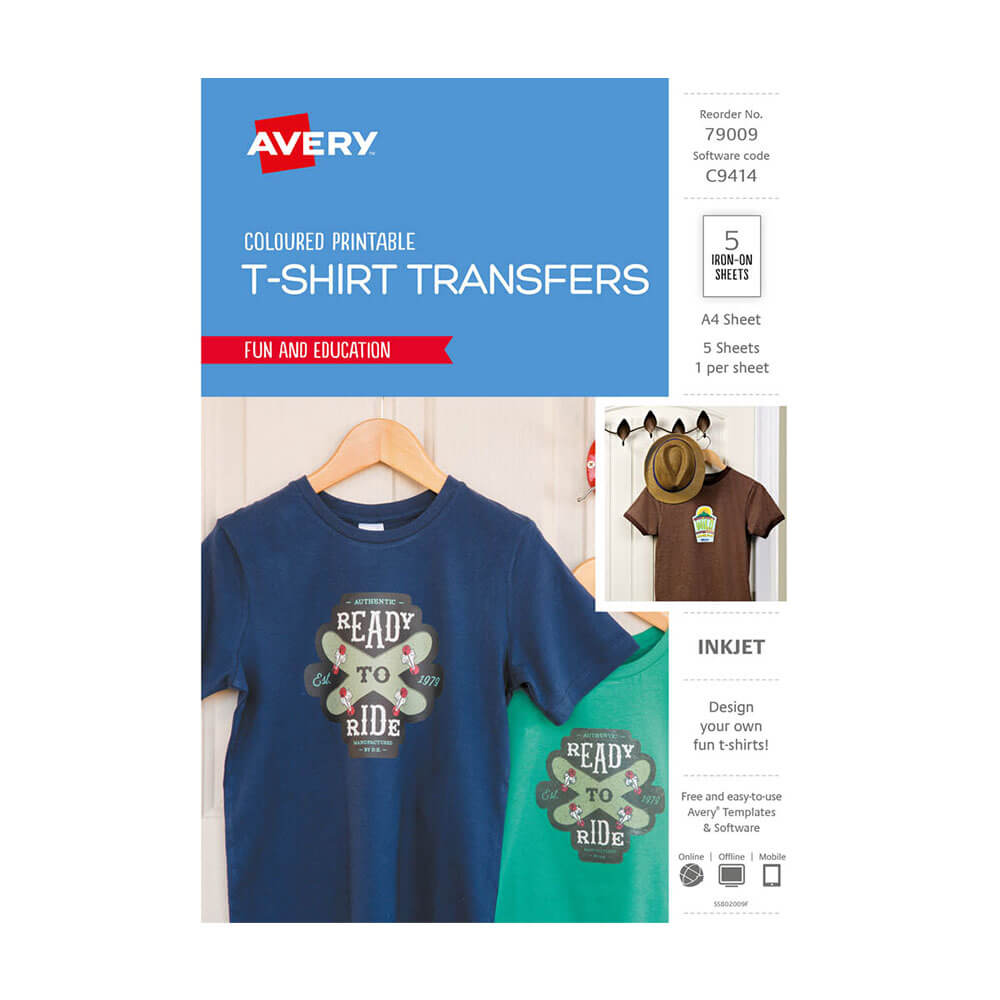 Coloured Printable T-Shirt Transfers