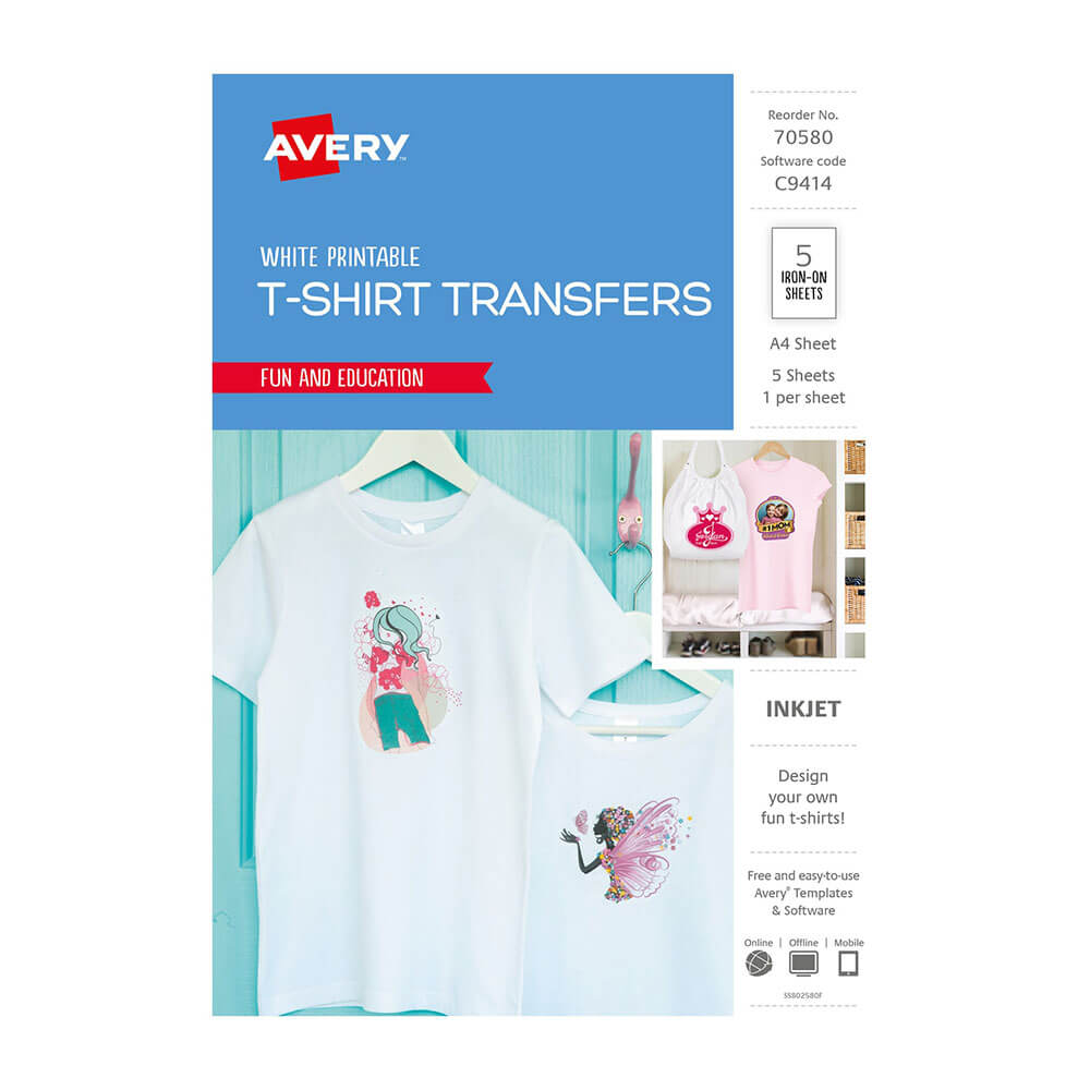 White Printable T-Shirt Transfers